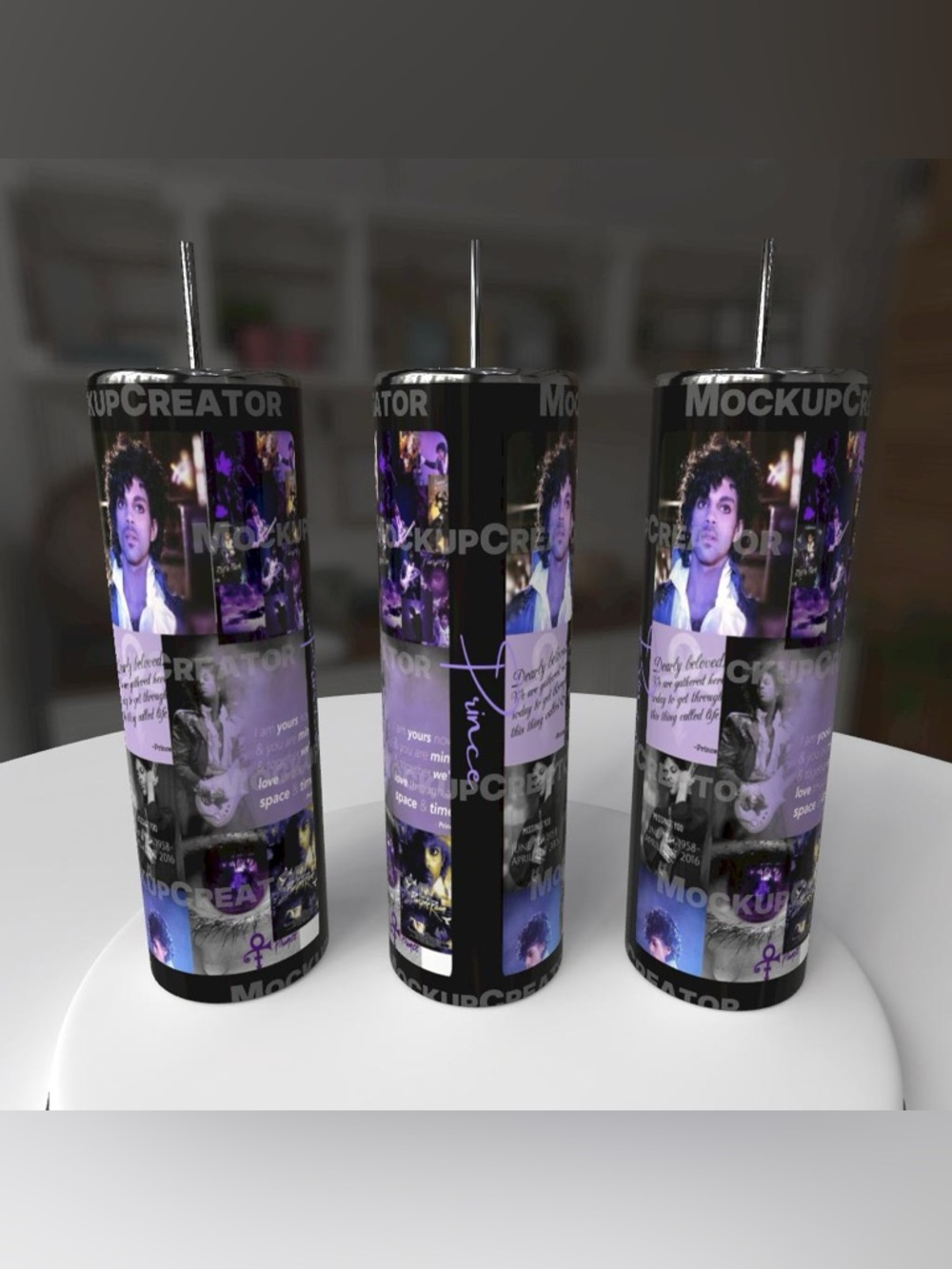 Purple Prince Graphic Tumbler with Guitar Art - Picture 7 of 7